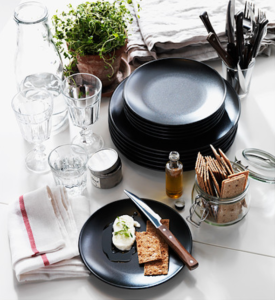 Dinera ikea zwart servies