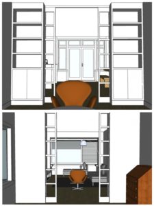 3D ontwerp kamer ensuite jaren 30 woning